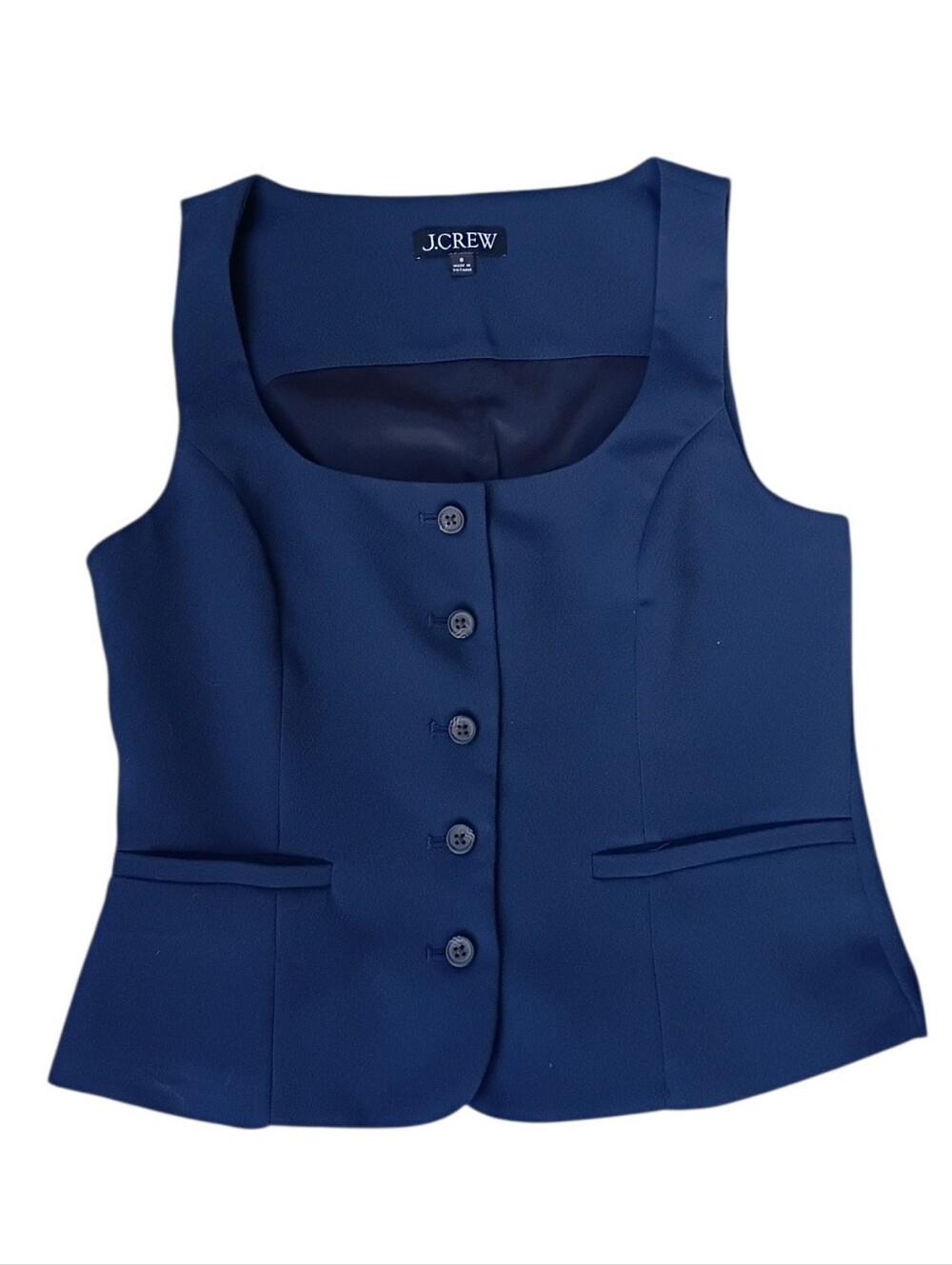 J. Crew Navy Blue Tailored Button Vest sz O